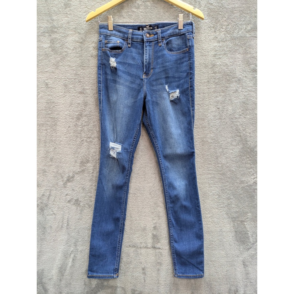 Hollister Hi Rise Super Skinny Jeans Juniors 5S Grunge Distressed Denim
